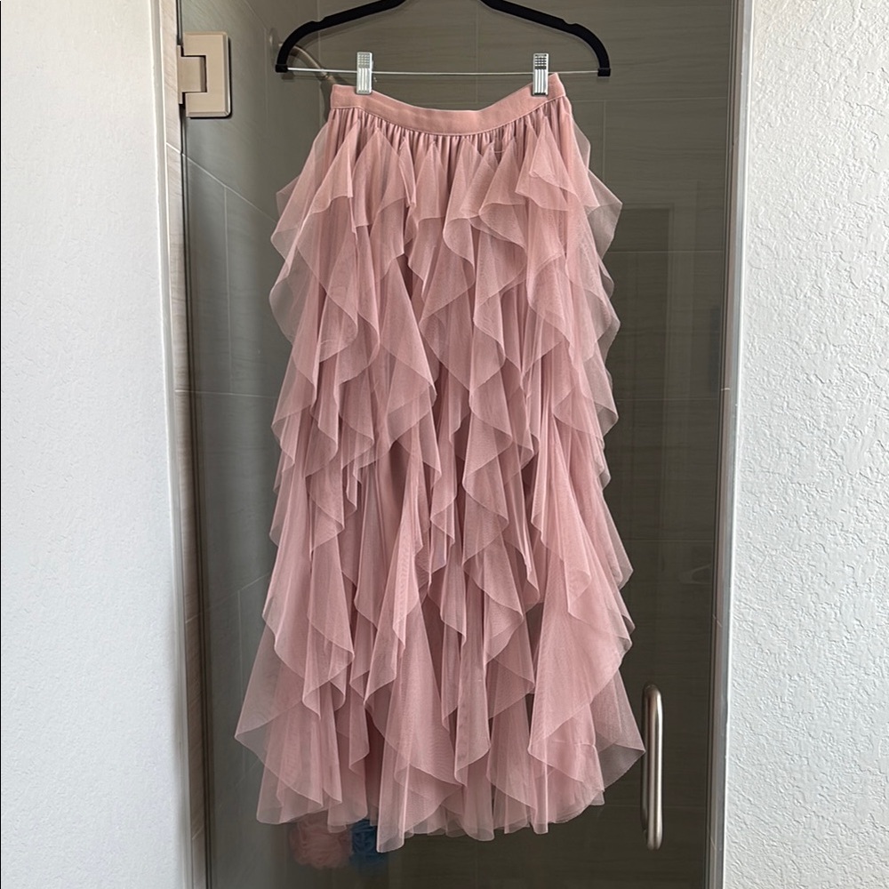 SOHO Pink Tulle Ruffled Skirt